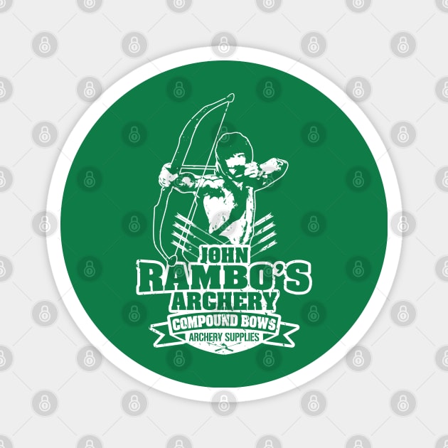 John Rambo's Archery Compound Bows Magnet by scribblejuice